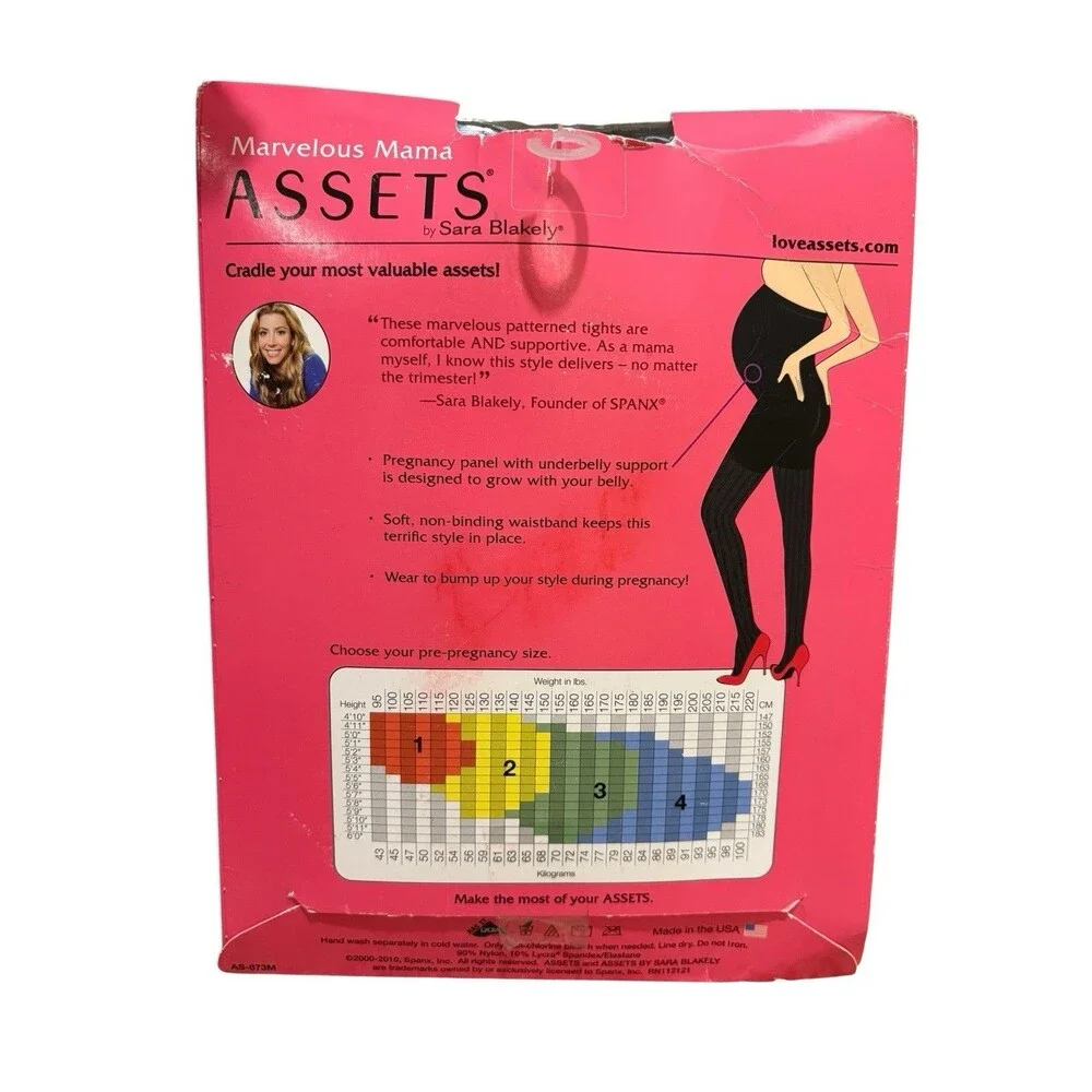 Assets Sara Blakey Marvelous Mama Terrific Tights Opaque Stripe Maternity Sz 1